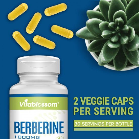 Vitablossom Premium Berberine 1000mg HCL Complex Supplement with Silymarin for Better Absorption, New Arrival promotion Vitablossom Premium Berberine 1000mg HCL Complex Supplement with Silymarin for Better Absorption, New Arrival promotion